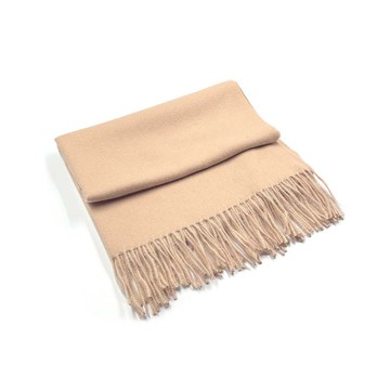 HONOR柔軟親膚流蘇保暖百搭圍巾-卡其