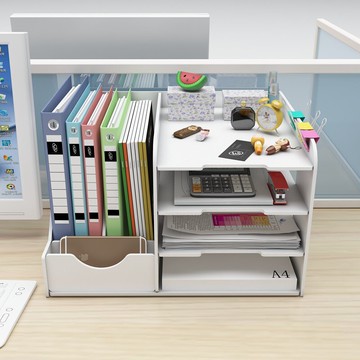 文件收納架 整裝版文件架分層多收納桌面文件柜置物架書立文件夾收納盒辦公室【xy1222】