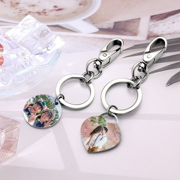 客製化禮物【Giumka】鑰匙圈．愛心．軍牌．客製化｜IG．彩色照片．紀念禮