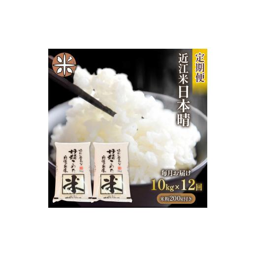 ふるさと納税 滋賀県 竜王町 令和5年産 日本晴 10kg 全12回 近江米 新米 米粉 200g付