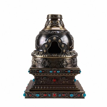 福慧佛塔煙供爐-古銅金