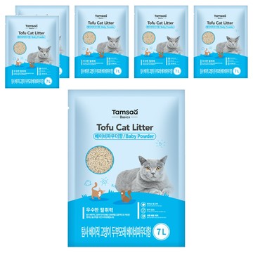Tamsaa Basics 豆腐貓砂  嬰兒爽身粉香  7L  6包