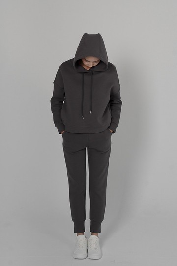 La Lune Scuba Cotton Hoodie - Grey | 厚磅太空棉帽 - 鐵灰