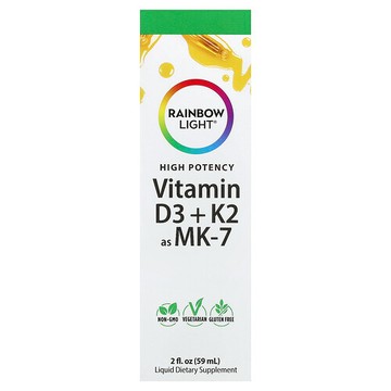 Rainbow Light, Vitamin D3 + K2 as MK-7, 2 fl oz (59 ml)