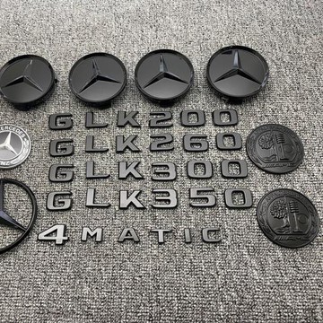 適用奔馳GLK260 300 350 4MATIC改裝側標字標車標后尾標250黑武士