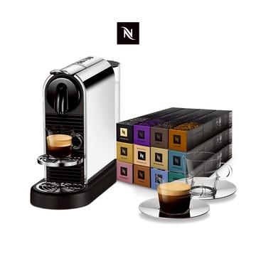 【Nespresso】膠囊咖啡機CitiZ Platinum & 品味經典120顆(贈品牌禮二選一)