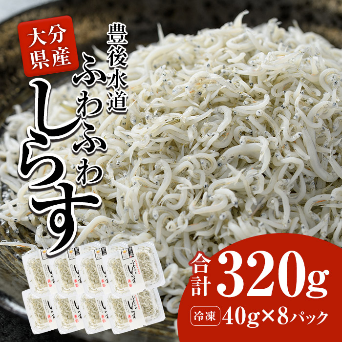 豊後水道産　ふわふわしらす (合計320g・40g×8袋) 冷凍 白洲 しらす 詰め合わせ 丼ぶり 魚 さかな ご飯 ごはん 炒飯 チャーハン パスタ スパゲティ サラダ 国産 大分県 パック 