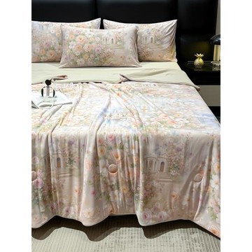 夏涼被玻尿酸天絲被子輕奢冰絲空調機洗四件套親膚透氣薄款宿舍用