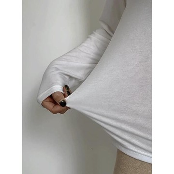 Codibook｜韓國 Qnigirls 絨毛高領緊身長袖T恤［預購］長袖上衣 T恤 女裝