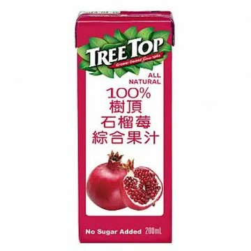 箱購【樹頂】100%石榴莓綜合果汁 利樂包 200ML*24入