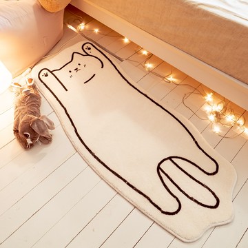 長條貓與圓形貓絨毛地墊 可愛絨毛感 棉床本舖