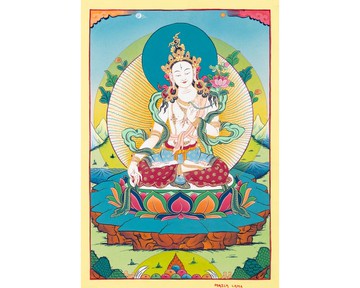 精美鎏金白度母唐卡——神圣冥想艺术品