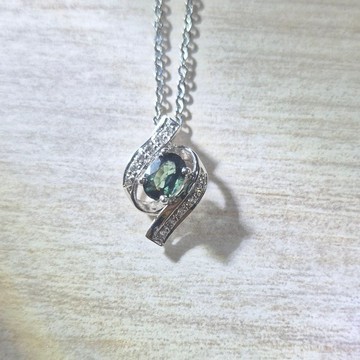 【絕版品出清】純銀墜子—天然藍寶石—藍月之環  純銀925手作飾