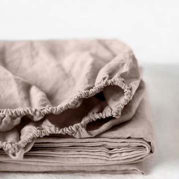 立陶宛 LINEN TALES 頂級亞麻床包 雙人特大 藕粉
