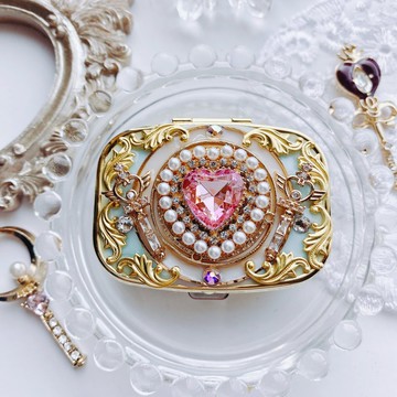 藥盒，盒子，寶石，卡哇伊閃閃發光的魔法緊湊藥盒