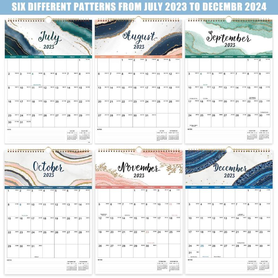2023年壁掛けカレンダー -12年 月間カレンダー 2023年 厚紙付き 12インチ x 17インチ 2023年1月~2023年12月 ツインワイヤ