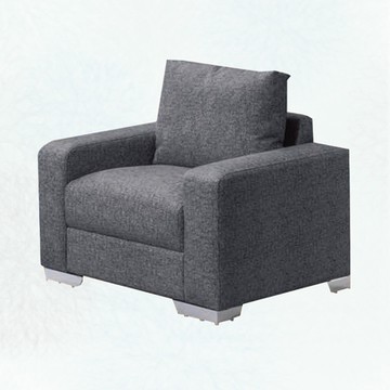 文創集 西拉灰耐磨皮革單人座沙發椅-97x85x90cm免組