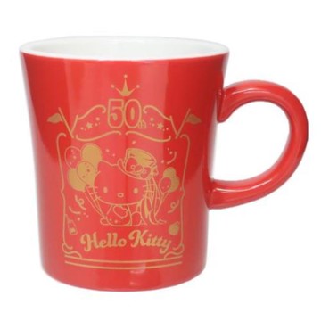 小禮堂 Hello Kitty 陶瓷馬克杯 270ml 50週年紀念 (氣球款)