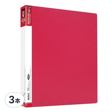 珠友文化 A4 二孔 PP圓型夾  紅色  3本