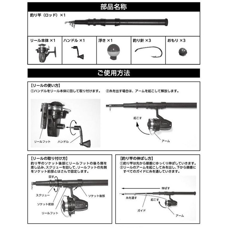 釣り竿セット 10点セット 釣り竿 フィッシングロッド 軽量 丈夫 初心者