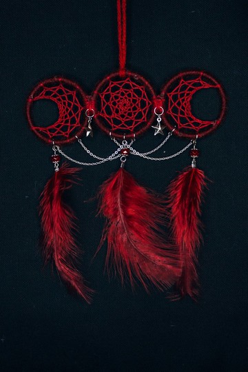 純手工捕夢網 Handmade Dreamcatcher－【迷你三月相女神－藍】