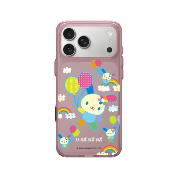 iPhone 17 Pro Max Clear (相機按鈕) 晶醺玫 - 三麗鷗-花小兔 Usahana - 飛高高