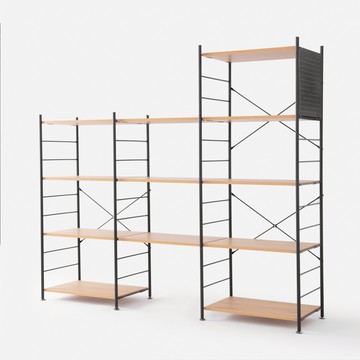 (組合)特力屋 快裝個性化層架 4+5層架套組 含延伸層板3片+洞洞板1片 191x44.5x163cm 書架 收納架 置物架