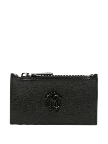 Roberto Cavalli - RC-plaque leather cardholder - men - Calf Leather - One Size - Black