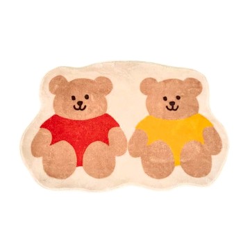 沐慕家居 短絨毛兩兄弟 地墊 40*60.1公分  紅黃