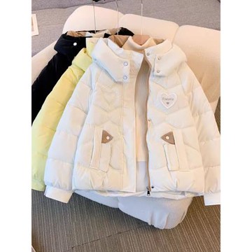 羽絨棉服女2024冬季新款棉衣小個子洋氣百搭加絨加厚短款棉服外套