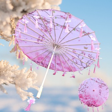 古典傘雷電真cos傘櫻花傘白雪公主傘荷花走秀防曬花瓣流蘇油紙傘 z7312