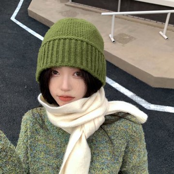 韓國東大門毛線漁夫帽女秋冬韓版百搭顯臉小網紅保暖針織水桶帽子