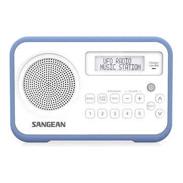 SANGEAN 山進電子 二波段 數位式時鍾收音機 LCD顯示器  PR-D30  WHITE-BLUE
