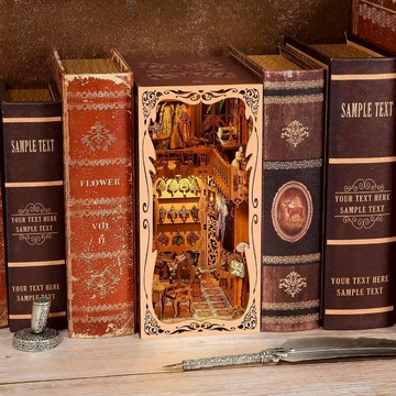 DIY書立【公爵夫人衣櫃】袖珍屋 微縮場景 創意解壓diy 木質手工擺飾 益智拼裝模型 書架擺件 桌面裝飾 手作生日禮物