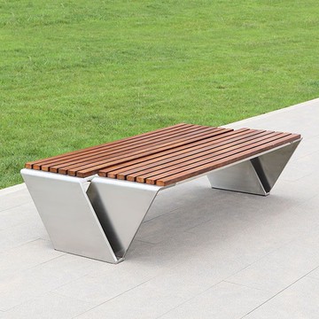 免運 戶外桌椅 戶外公園椅 長椅  不銹鋼201公園椅戶外室外商場休閑長條椅園林防腐木菠蘿格長坐凳特惠/開立發票 售後保障 k1221