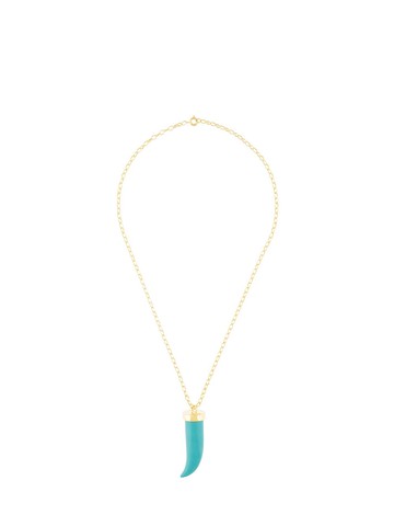 Eshvi - stone pendant necklace - women - Silver/Enamel - One Size - Blue
