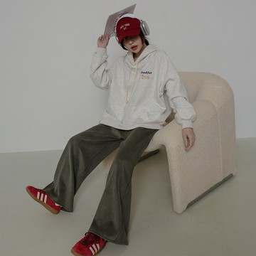 燈芯絨打褶落地褲-綠【KT201294】