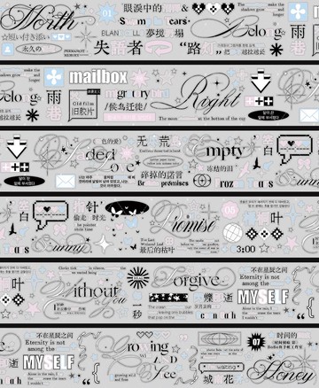 時間刻痕 彩 紙膠帶 合成紙 切膜 星光膜閃砂 5米卷