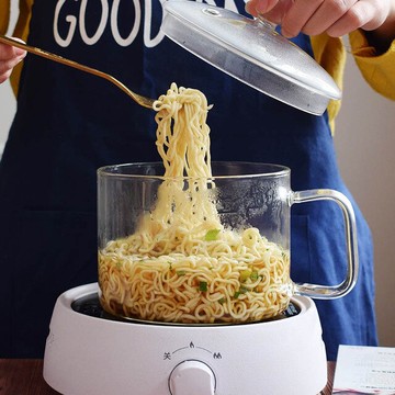 日式耐熱玻璃宿舍泡面碗帶蓋學生大號大容量神器方便面碗超大杯