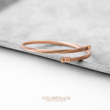 情侶手環 專櫃等級立體螺旋鋼索手鍊 抗過敏氧化【NA296】單個