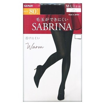 gunze SABRINA 耐磨保暖美腿褲襪 80丹尼  黑色  L~LL