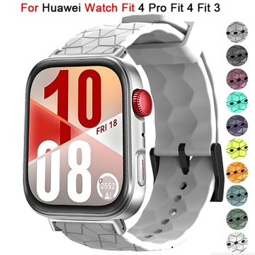 適用於華為 Watch Fit 4 手鍊錶帶的矽膠錶帶適合 4 Fit 3 運動透氣腕帶配件