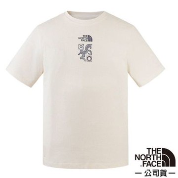 【The North Face】男女 中性 質感棉質概念性印花圓領短袖T恤. 8DQW-QLI 沙丘白