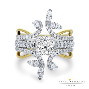 亞帝芬奇璀璨風華GIA1克拉鑽石套戒