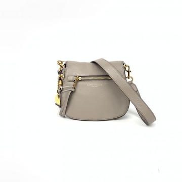 marc jacobs灰色皮革拉鍊肩揹包