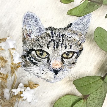 客製化禮物/動物頭像刺繡/6*6cm