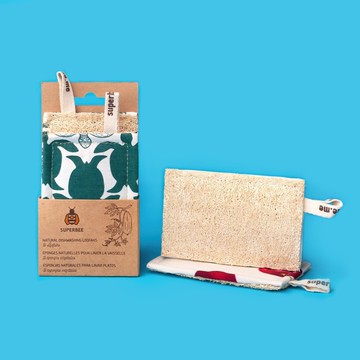 Superbee天然洗碗絲瓜海綿布 2入組