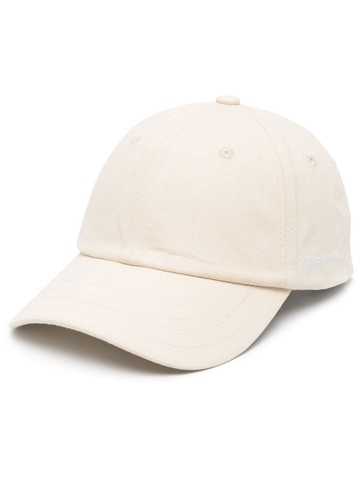 Jacquemus - La Casquette logo-embroidered cap - women - Cotton - 58 - White