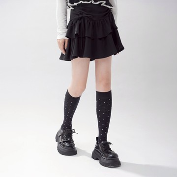 QUEENSHOP_F 女裝 配色波點設計中筒襪 兩色售 現+預 【07110600】