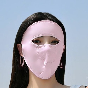 防曬面罩全臉冰絲面紗女防紫外線輻射油煙護臉部透氣戶外護頸面具